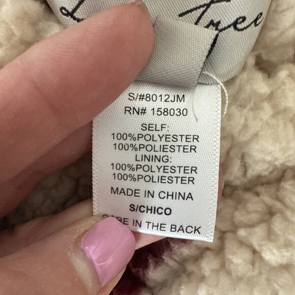 Love Tree The Soft Life Reversible Sherpa Hooded Jacket Womens S Cottagecore - Picture 6 of 11